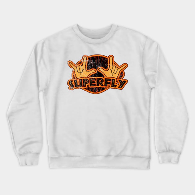 Superfly (distressed) Crewneck Sweatshirt by Doc Multiverse Designs